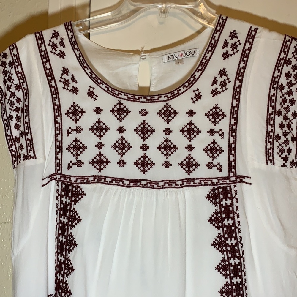 Embroidered Cotton Shift Dress by JoyJoy - Picture 2 of 7